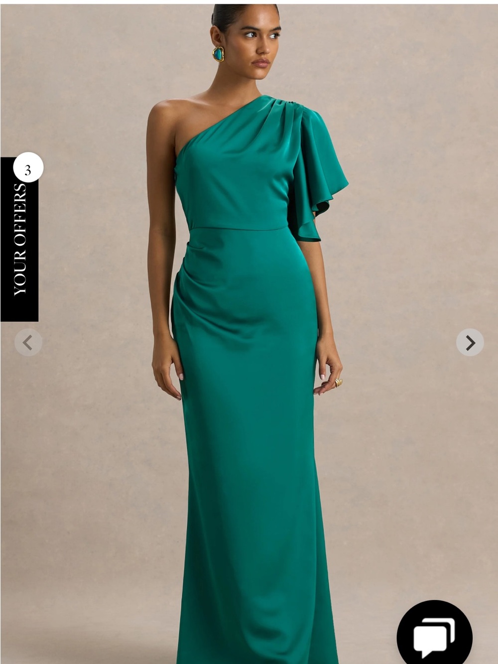 NWT Club L London - One-Shoulder Teal Evening Gown